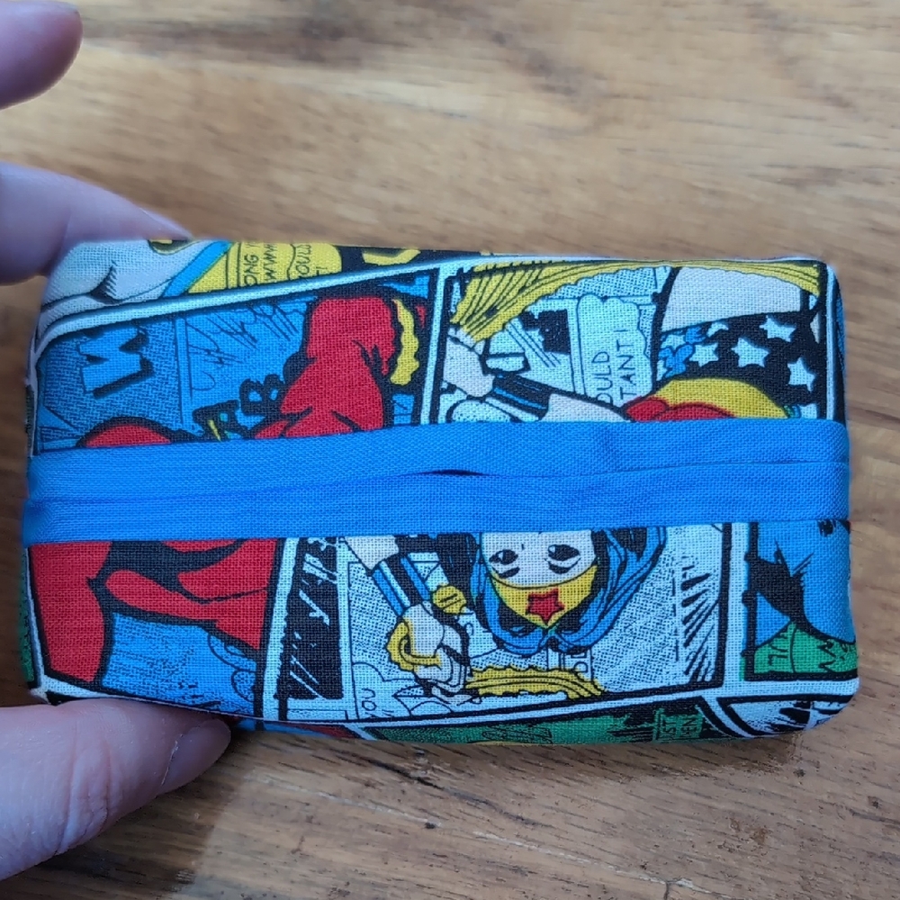 Comic Book Print Fabric Pocket Tissue Holder
